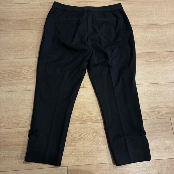 Kate Spade New York Black Ankle Cropped Bow Pant Cotton Size 14 - Picture 8 of 8